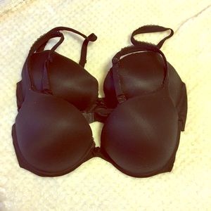 Two 38D Body by Victoria VSecret pushup bras black